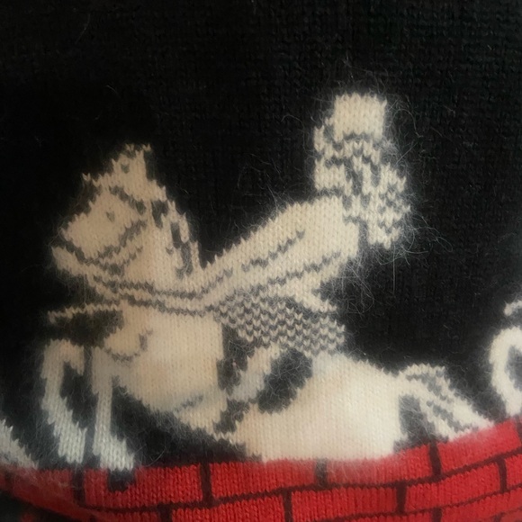 Vintage Cullinane Black with Red Polka Dot Sweater And Horse Design - Picture 6 of 13